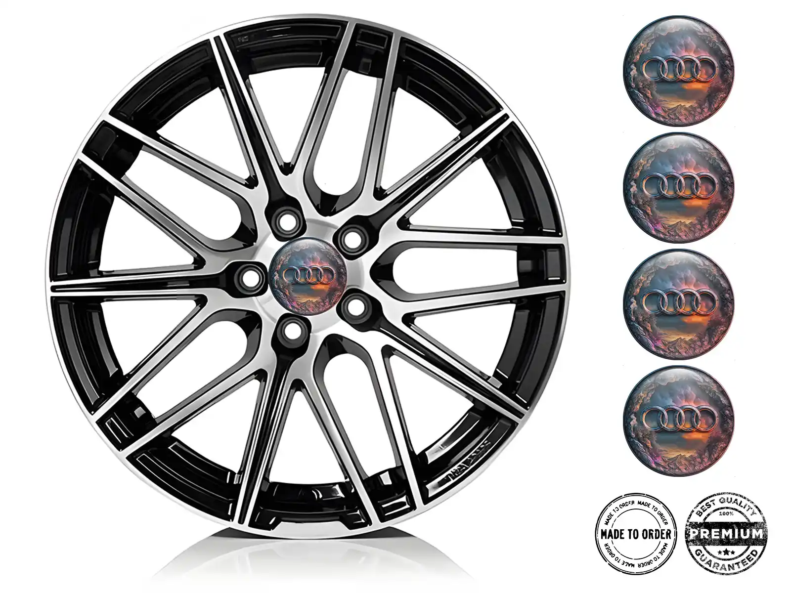 Audi Dome-Sticker-Logo Premium Silikon-Design